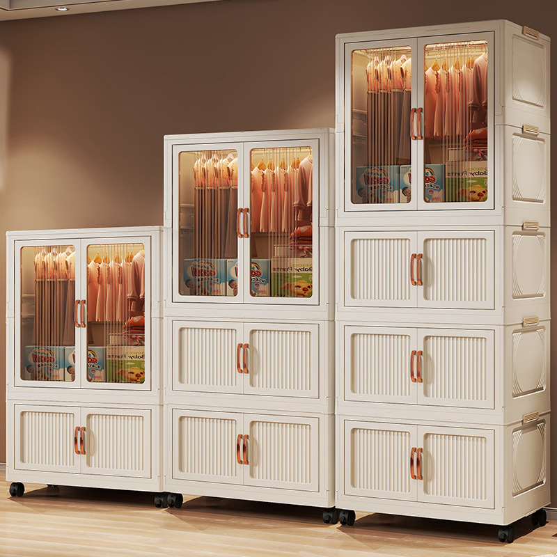 Gabinete de almacenamiento de ropa para bebés sin instalación, armario simple para bebés, armario pequeño para niños, armario de plástico casero para bocadillos