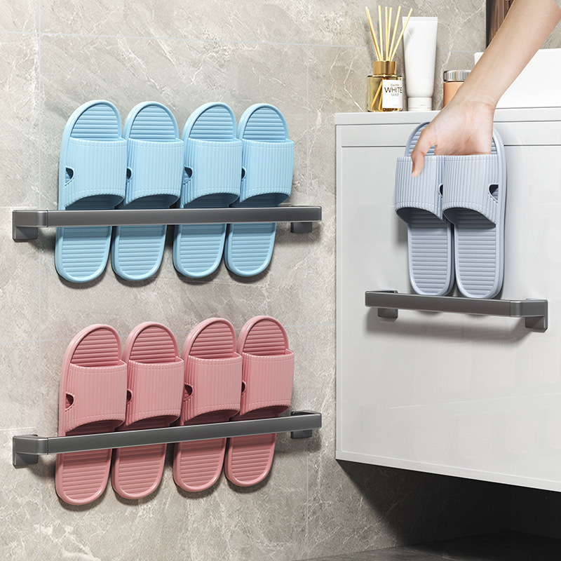 New Slipper Hanging Rack Bathroom Punch-Free Bathroom Storage Rack Artifact Storage Rack Toilet Wall-Mounted Towel Rack New Slipper Hanging Rack Bathroom Punch-Free Bathroom Storage Rack Artifact Storage Rack Toilet Wall-Mounted Towel Rack