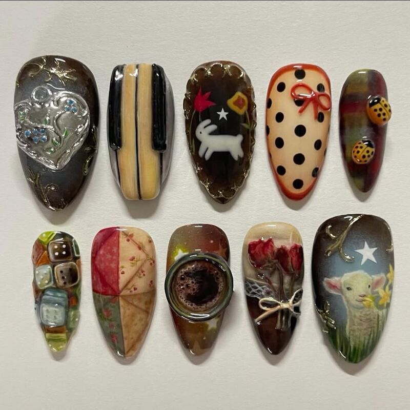 Wm-291 Fairy Tale Town False Nails Almond Cross-Border Pastoral Plump Lamb Bunny Rose 24 Pieces Wearable Nails Wholesale Wm-291 Fairy Tale Town False Nails Almond Cross-Border Pastoral Plump Lamb Bunny Rose 24 Pieces Wearable Nails Wholesale