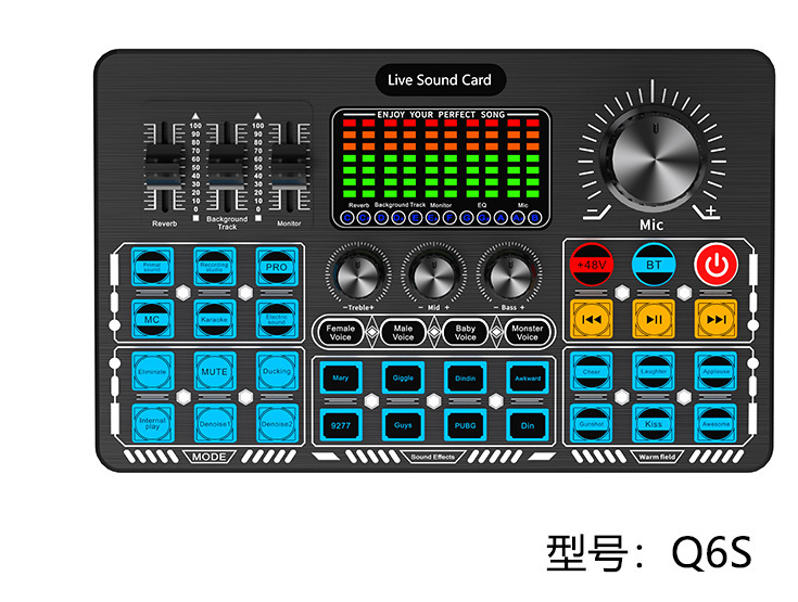 跨境爆款F998声卡手机直播专用主播录音设备适配乐器电脑通用话筒|undefined