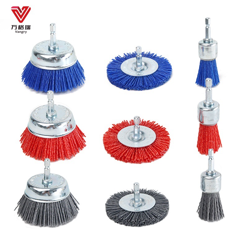 磨料丝轮刷木材家具打磨花头抛光金属除锈去污毛刺笔碗T型套装配