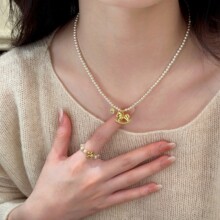 马上有钱碎冰冰小马吊坠钱币珍珠项链爆款毛衣链2026跨年生日礼物