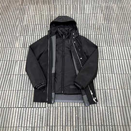 毒家现货正确版原标P家25ss连帽立领织物两件套夹克棉服风衣外套