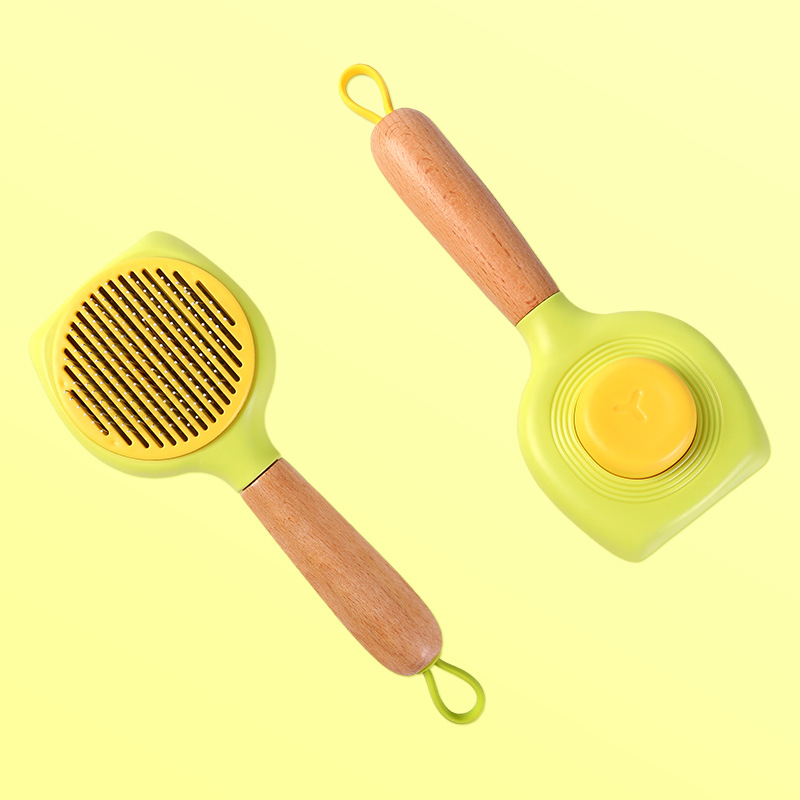 Original gato peine flotante depilación mango de madera removedor de pelo de mascotas perro limpiador de pelo perro aguja peine limpieza peine al por mayor