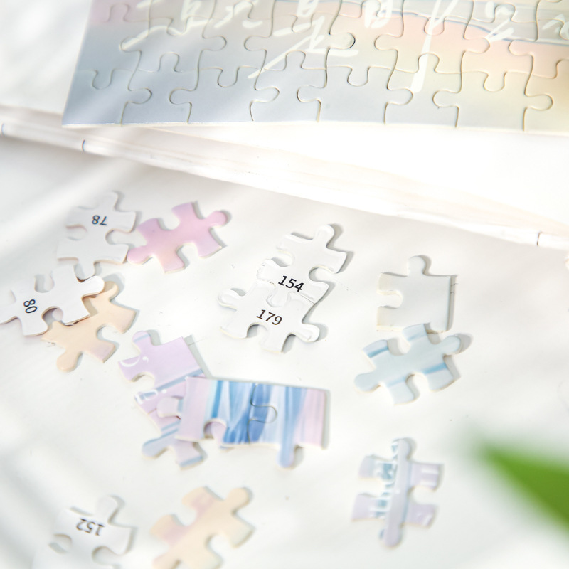 Mr. Paper Puzzle Caja de regalo montaña y mar como poesía serie coreana de alto valor romántico adornos de rompecabezas de escritorio de estudiantes