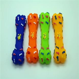 Игрушка-кость с мордой собаки из ПВХ прочная на укус