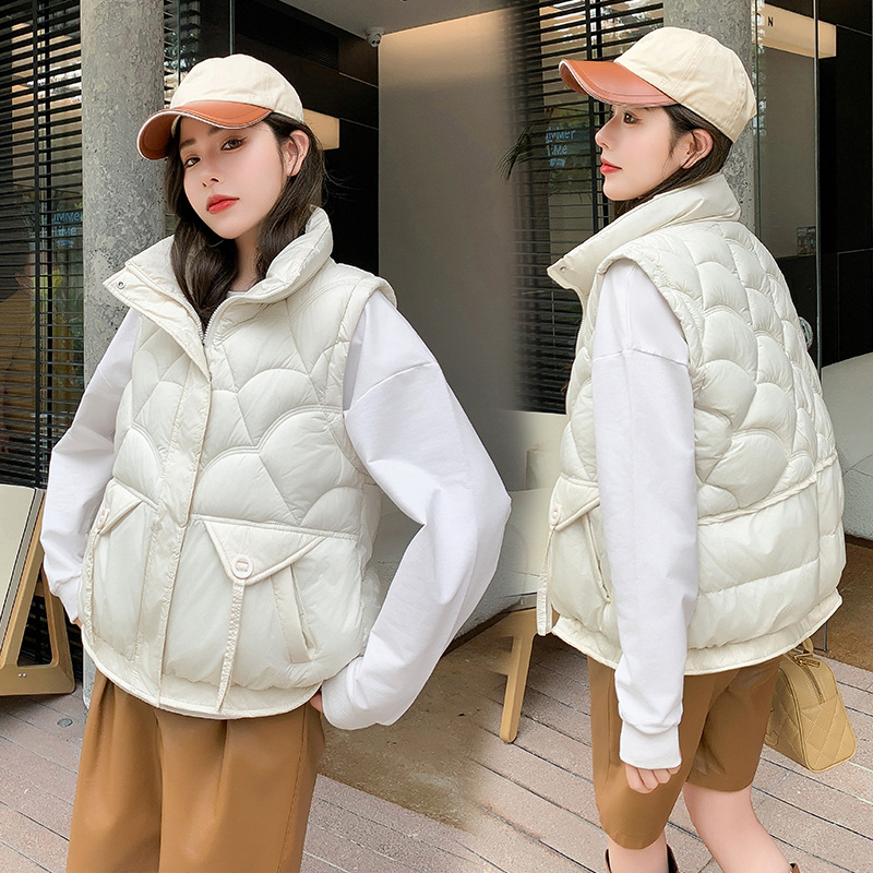 2024 invierno nuevo chaleco de algodón coreano corto para mujeres delgado engrosado y delgado clip de caballo escolares hombro de algodón image 6