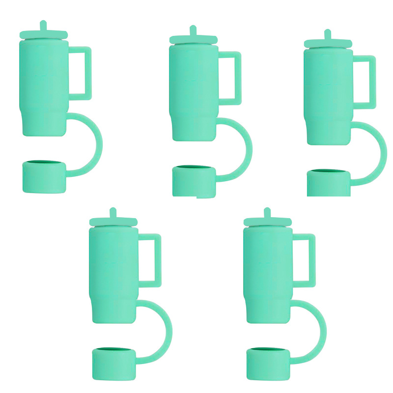 Tapa de pajita nueva transfronteriza, tapa de pajita de silicona, tapa de pajita de silicona impermeable y a prueba de polvo, regalo de LOGO personalizado