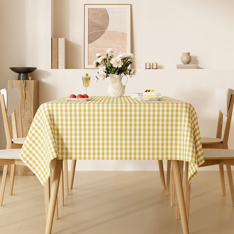 Plaid Tablecloth 2025 New Style Accessible Luxury High-End Tablecloth Oil-Proof Waterproof No-Wash Anti-Scalding Rectangular Coffee Table Cloth