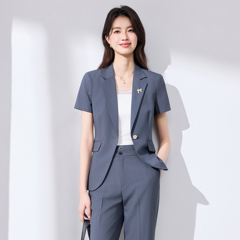 Short-Sleeved Suit Jacket for Women 2026 New Summer Work Clothing Professional Formal Wear High-End Elegant Women's Suit Set Short-Sleeved Suit Jacket for Women 2026 New Summer Work Clothing Professional Formal Wear High-End Elegant Women's Suit Set