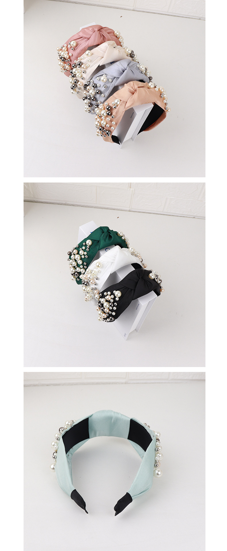 Simple Style Women's Knot Cloth Handmade Pearl Hair Band display picture 1