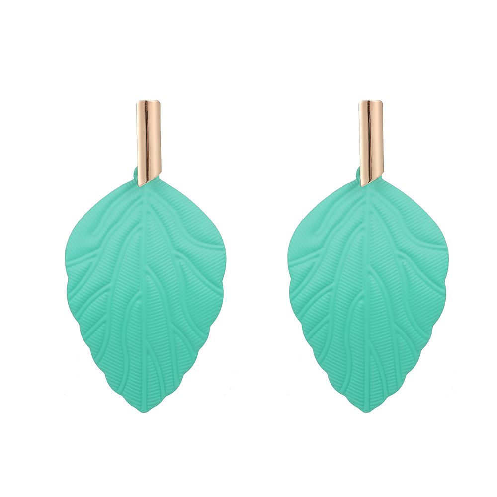 Vacation Leaf Metal Spray Paint Plating Women's Drop Earrings display picture 3