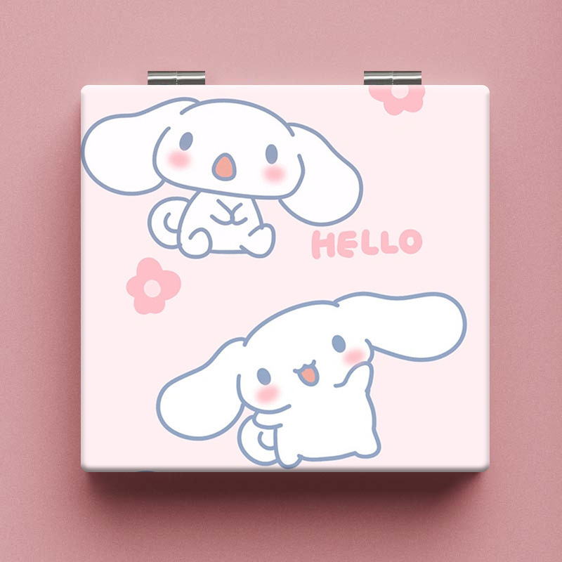 Lindo espejo pequeño Sanrio Kulomi espejo de maquillaje portátil de alto valor espejo de maquillaje portátil dormitorio de estudiantes espejo de maquillaje plegable