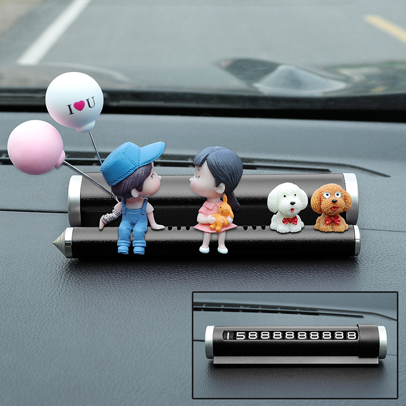 Matrículas de estacionamiento temporal de automóviles, decoraciones interiores de automóviles, personalidad linda, suministros creativos para automóviles, placas de teléfono de automóviles móviles