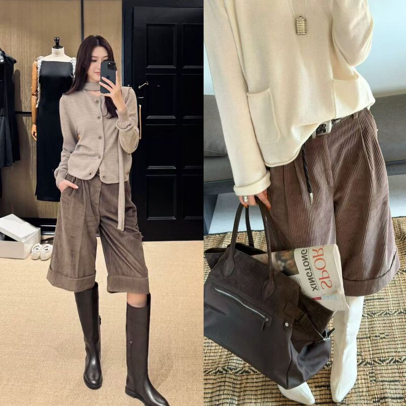 【Main Recommendation】26 Early Spring New High-Density Textured Corduroy Tailored Bermuda Shorts 【Main Recommendation】26 Early Spring New High-Density Textured Corduroy Tailored Bermuda Shorts