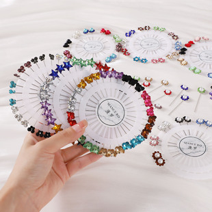 Multi-functional flower rhinestone pin brooch corsage pin anti-light clothing positioning needle turban fixed needle length