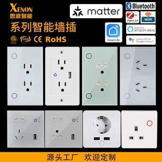 跨境WIFI/ZigBee智能美规墙插越南规欧规英规澳规USB智能墙壁插座