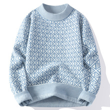 可代发毛衣24年新款青少年秋冬高品质雪貂打底衫毛衣男菱