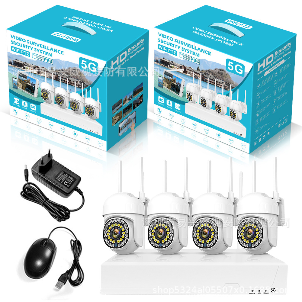 4 kanallı 8 kanallı AHD kamera seti tam renkli gece görüşü sıcak ışık yüksek çözünürlüklü 5MP tabanca DVR dış mekan su geçirmez monitör