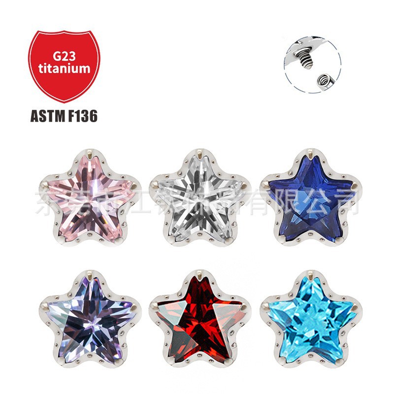 Pointed titanium steel lip stud product view