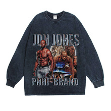 乔恩·琼斯Jon Jones水洗做旧美式MMA终极格斗UFC拳击宽松长袖T恤