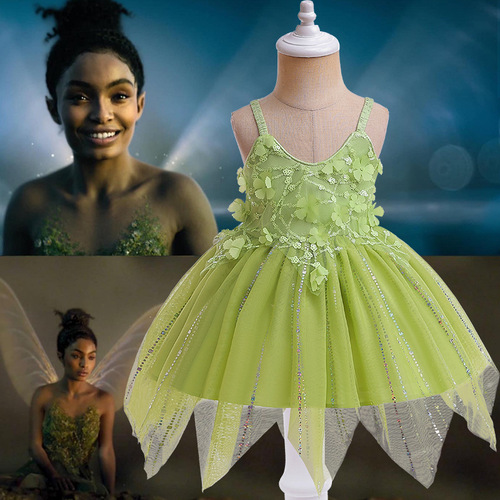 Summer New Girls' Tank Top Dress Children's Princess Puff Dress Cosplay Fairy Princess Performance Costume