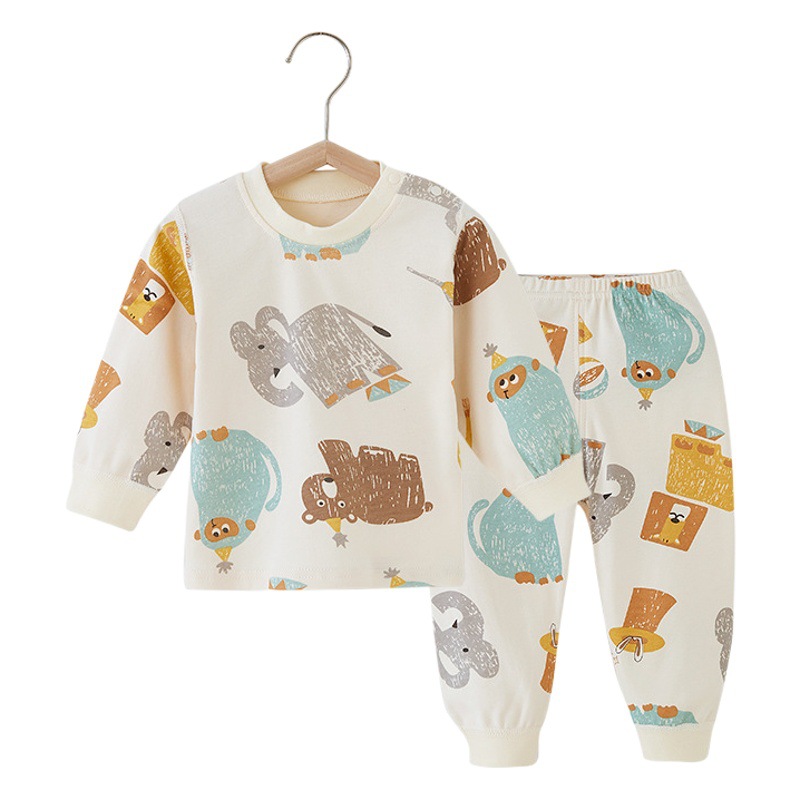 Bebé ropa de otoño pantalones largos de algodón puro de dos piezas de fondo bebé caliente de dos piezas ropa interior para niños traje de pijama