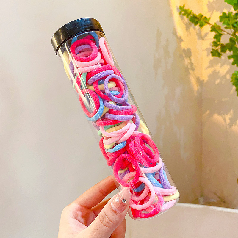 Bebés color caramelo de alta elasticidad pulgar anillo de cabello de niñas adornamiento de cabello de dopamina no daña banda de goma de cabello