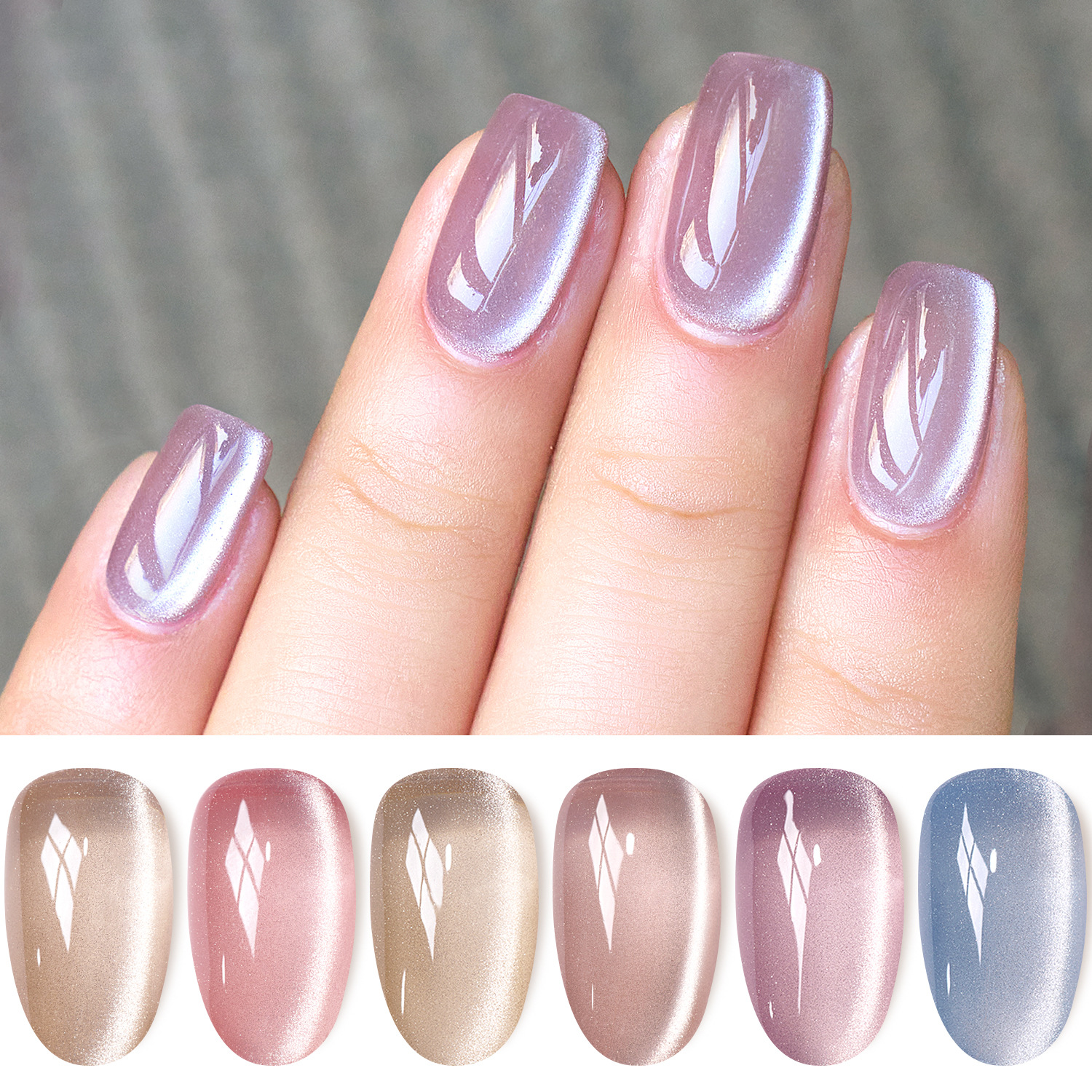 Serie de luz de luna blanca Gel de esmalte de uñas de ojo de gato Otoño e invierno Nuevo modelo de porcelana de cristal intermitente blanco Gel de ojo de gato blanco para tienda de uñas