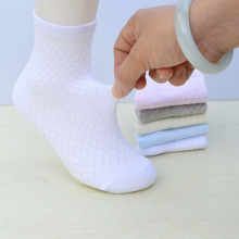 儿童袜子夏季薄款纯棉男童女孩春秋吸汗网眼透气中大童白色小学生
