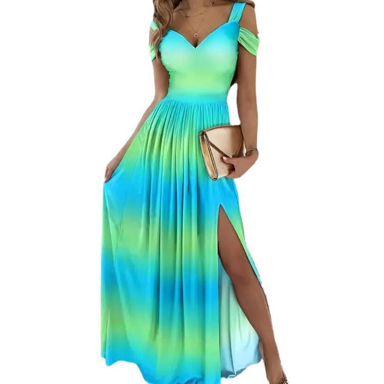 H3966 AliExpress Amazon nuevo accesorios de boda transfronterizos impresos de mujer cuello abierto
