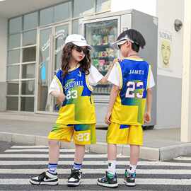 儿童篮球服套装男童短袖运动服小学生幼儿园表演服装男孩女童球衣