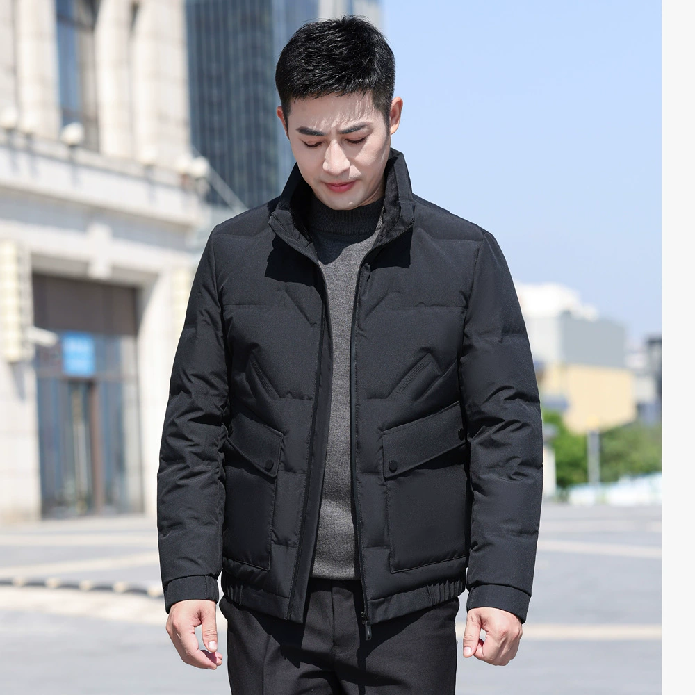 2024 новый модный универсальный клей-компрессионный мужской пуховик легкий воротник утка бархат теплый короткий пиджак