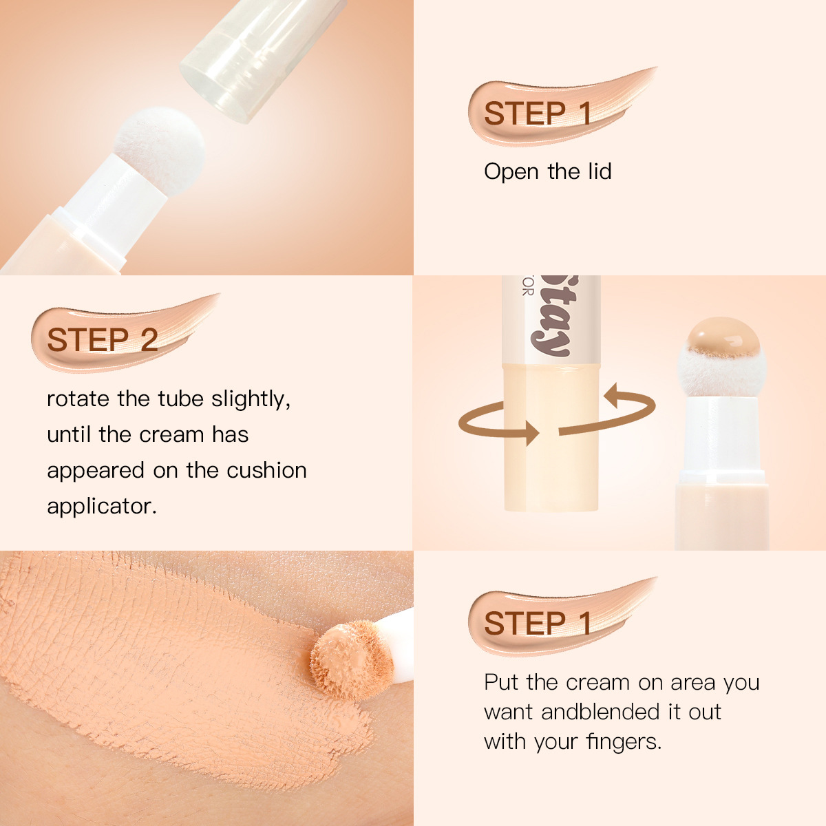 (Caja de presentación) USHAS punto transfronterizo venta caliente barra de base corrector ilumina el tono de la piel y las ojeras 24 piezas una caja