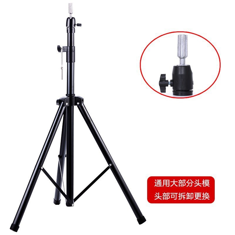 Mannequin Head Wig Stand, Large Hairdressing Mannequin Head with Foot Pedal, Stainless Steel Floor-Standing Mannequin Head Tripod