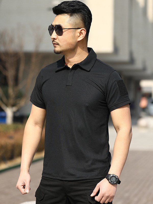Fábrica casual Camiseta de manga corta al aire libre camiseta solapa suelta estiramiento verano camiseta entrenamiento manga corta hombres