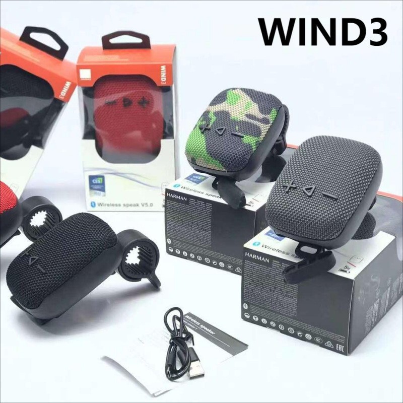 Foreign trade cross-border hot WIND3 Bluetooth speaker outdoor bicycle portable waterproof mini subwoofer with bracket