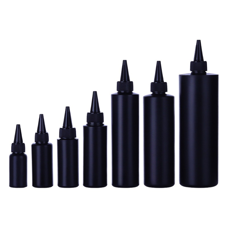 Botella de plástico de pegamento negro en stock botella puntiaguda al por mayor AB pegamento UV epoxi a prueba de luz esmalte de uñas pegamento embalaje sub-botella