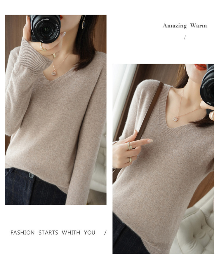 Autumn Women's Long-sleeved Knitted Sweater Loose Large Size Top Wool Pullover Sweater Base-layer Sweater Women's Winter_voghion.com