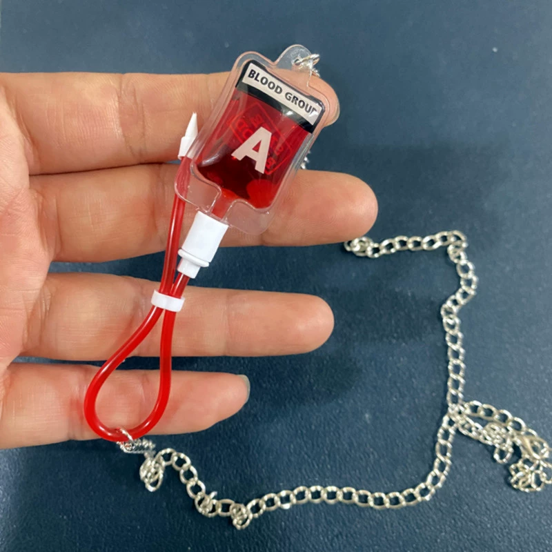 Креативные и забавные Harajuki Simulation Plasma Blood Blood Blood type серьги подкультура Y2K горячая девушка личность серьги на шее