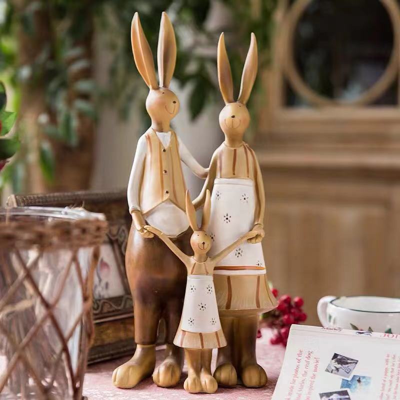 One-piece delivery living room creative modern minimalist rabbit four-family wine cabinet resin decorative gift decoration crafts
