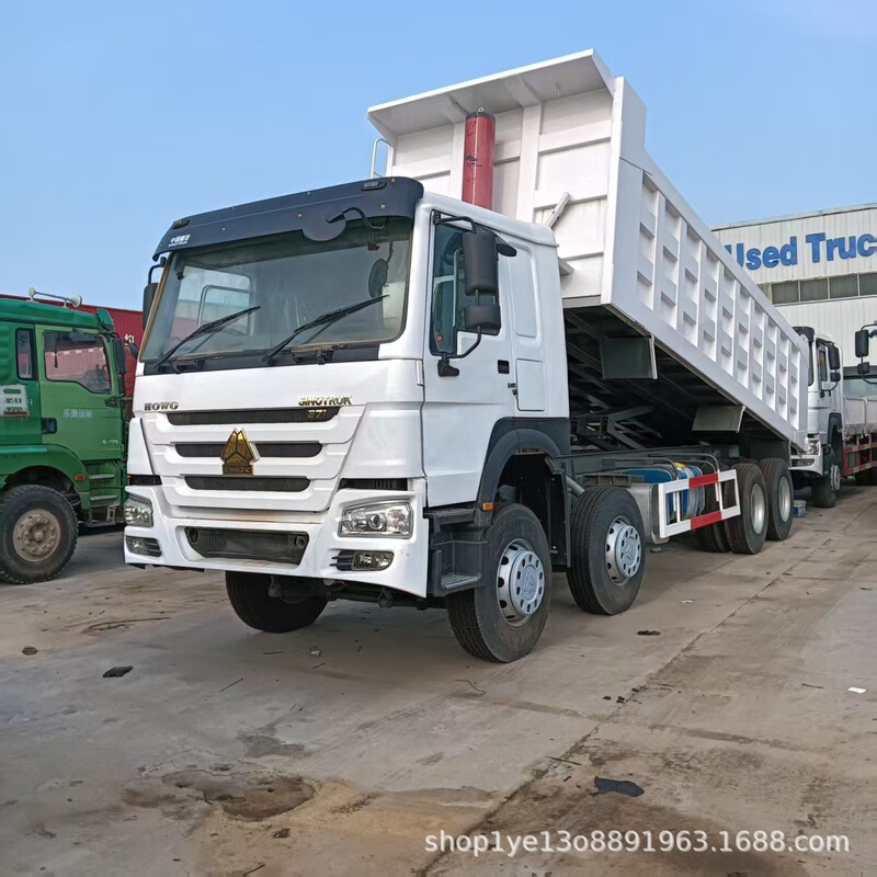 Export Trade Used Howo 371 Horsepower 8X4 Dump Truck Right-Hand Drive National Three Howo Dump Truck