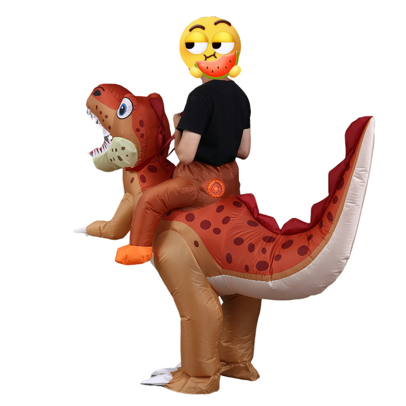 Nuevos trajes inflables de fiesta de dinosaurios naranja extraños transfronterizos para 160 - 190cm de altura