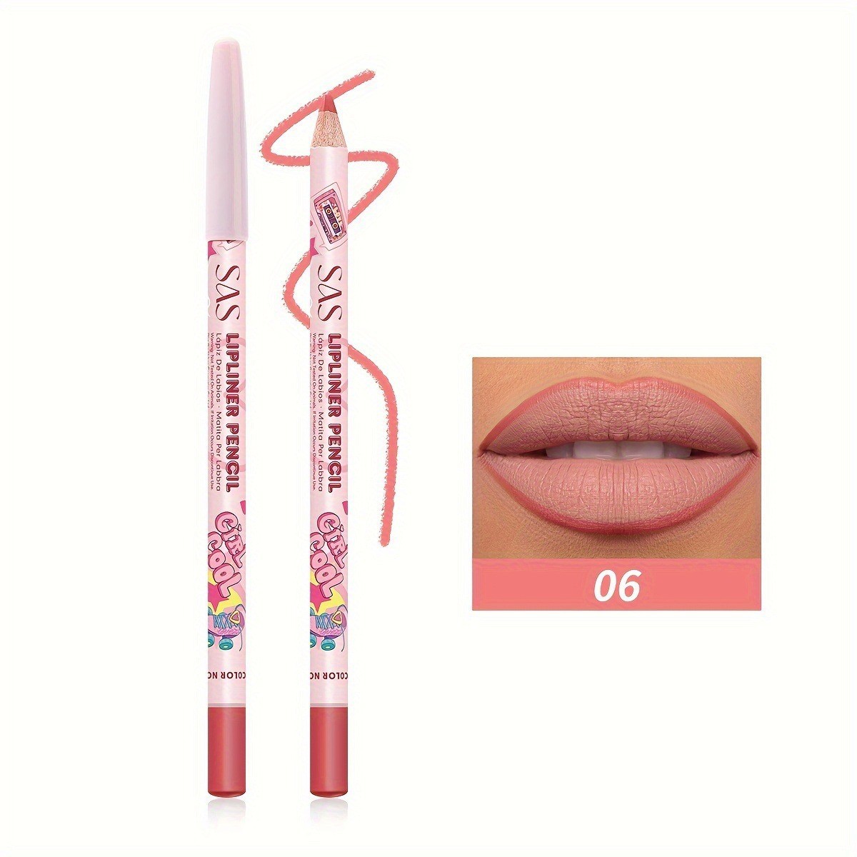 El delineador de labios de punto transfronterizo de USHAS europeo y americano es fácil de colorear, resistente al agua de larga duración, taza antiadherente, efecto de maquillaje mate SAP002 image 12