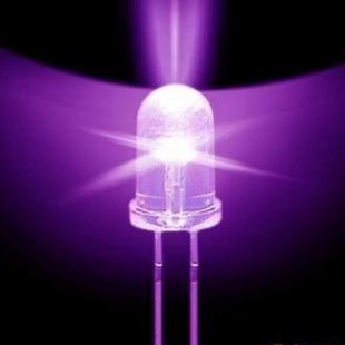 Supply 5mm low wavelength purple LED light, purple 365-370, special for foreign currency verification