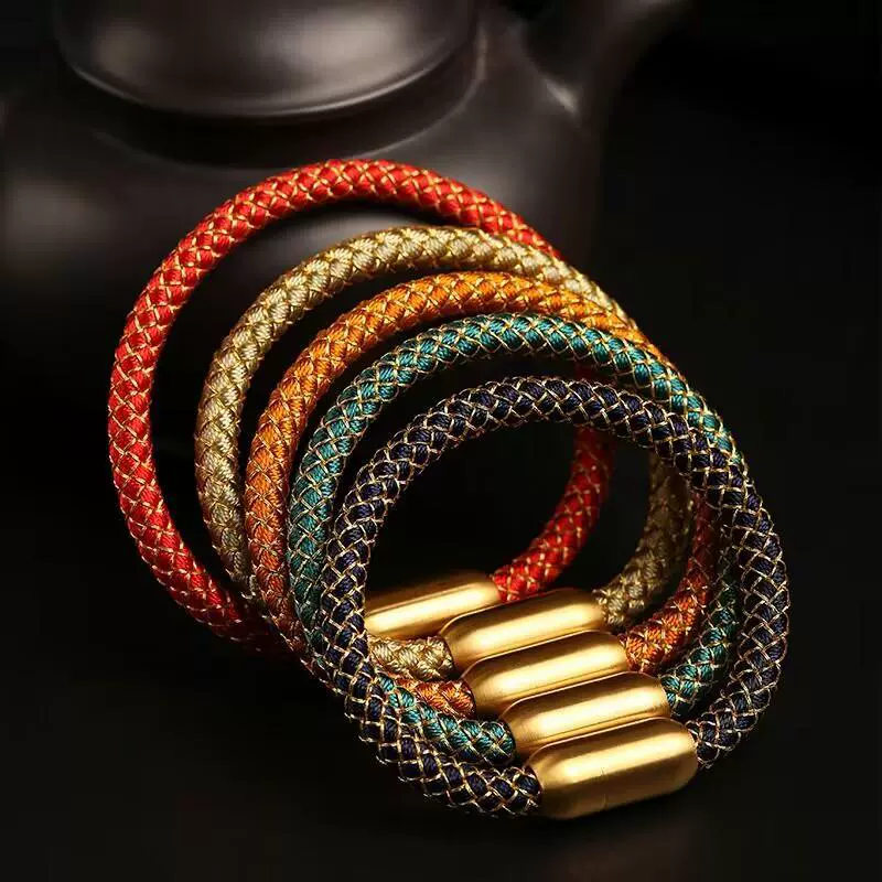 Браслет из пяти элементов с узором «Драконья чешуя», плетеный браслет на год по знаку зодиака, браслет из пяти элементов (золото, дерево, вода, огонь, земля), плетеный браслет на год Змеи и Дракона