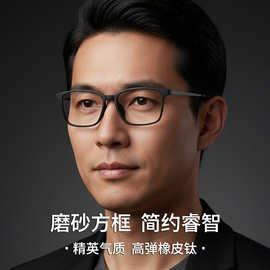 丹阳眼镜超轻TR90眼镜框男纯钛近视眼镜复古方框镜架弹性眼镜9822
