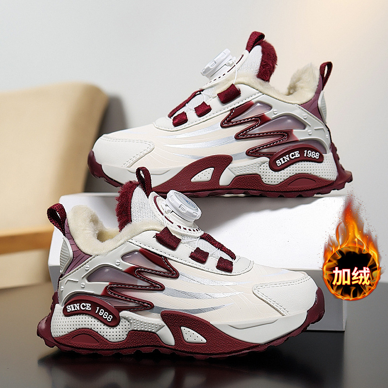 Zapatos de niñas de invierno nuevos zapatos de algodón, zapatos casuales para niños antideslizantes, calentamiento, zapatos deportivos para niños mayores