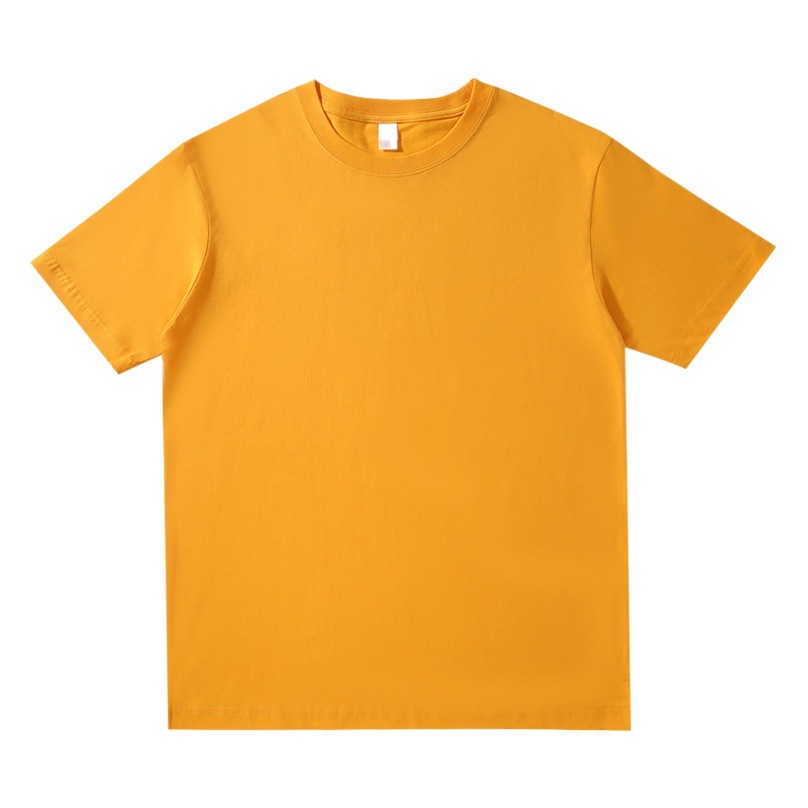 Camiseta de algodón pesado uniforme de clase camiseta personalizada logotipo impreso manga corta media manga cuello redondo superior estilo de Hong Kong ropa al por mayor