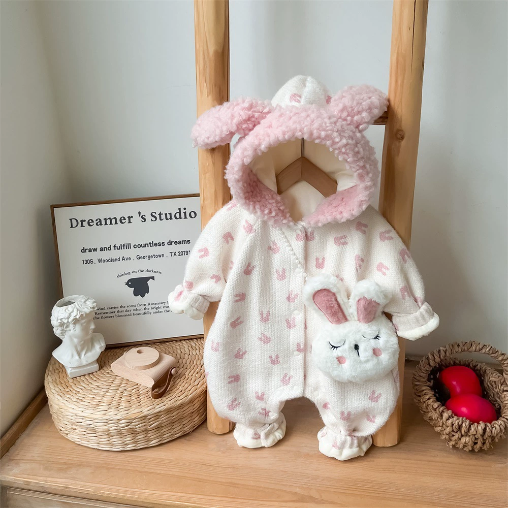 Детская одежда осенью и зимой милый супер милый кролик комбинезон